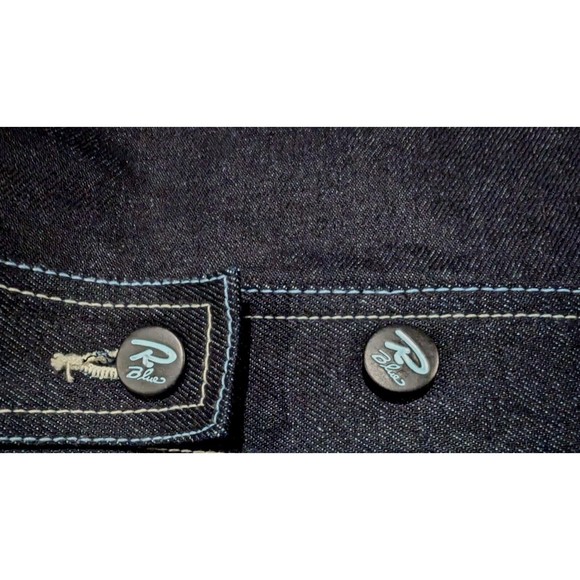 Vintage Y2K Raw Blue 3XL Denim Jacket NWT! Deadstock Urban Hip Hop Graffiti - Picture 14 of 16